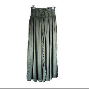 Saint Art High Smocked Waisted Satin Wide Leg Pants - S